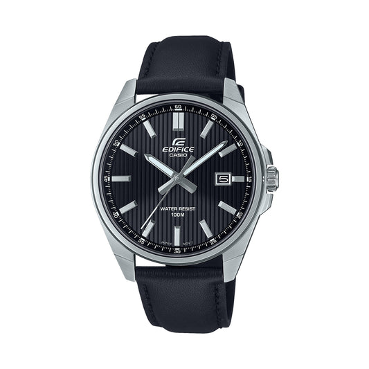 CASIO EDIFICE Mod. CLASSIC DATE - LEATHER, BLACK ***SPECIAL PRICE***-0