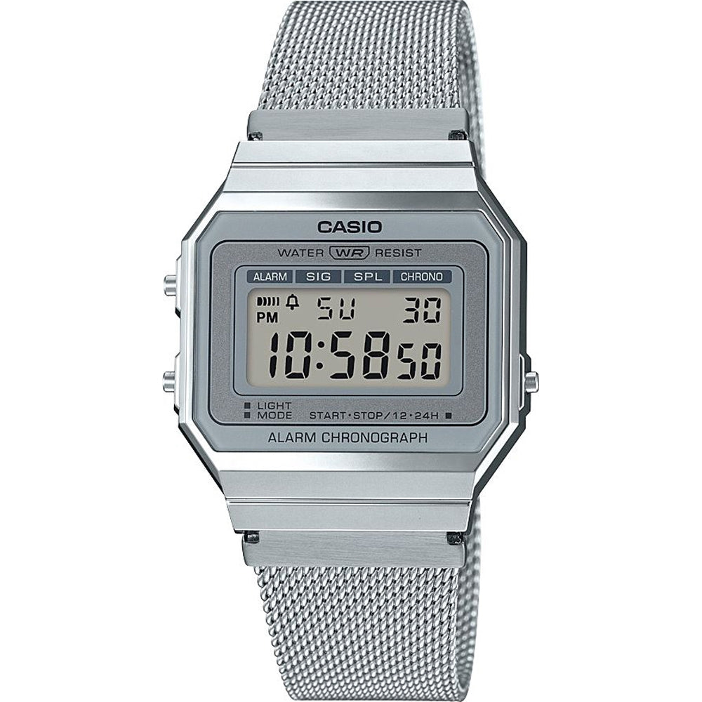 CASIO VINTAGE Mod. ICONIC SLIM DESIGN - SILVER MESH