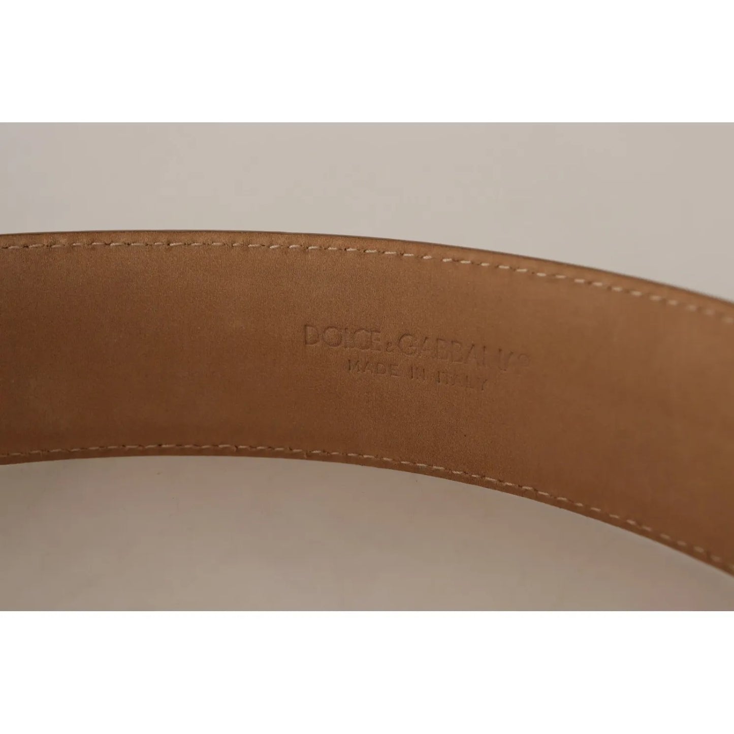 Costume National Brown Leather Gold Metal Oval Buckle Belt