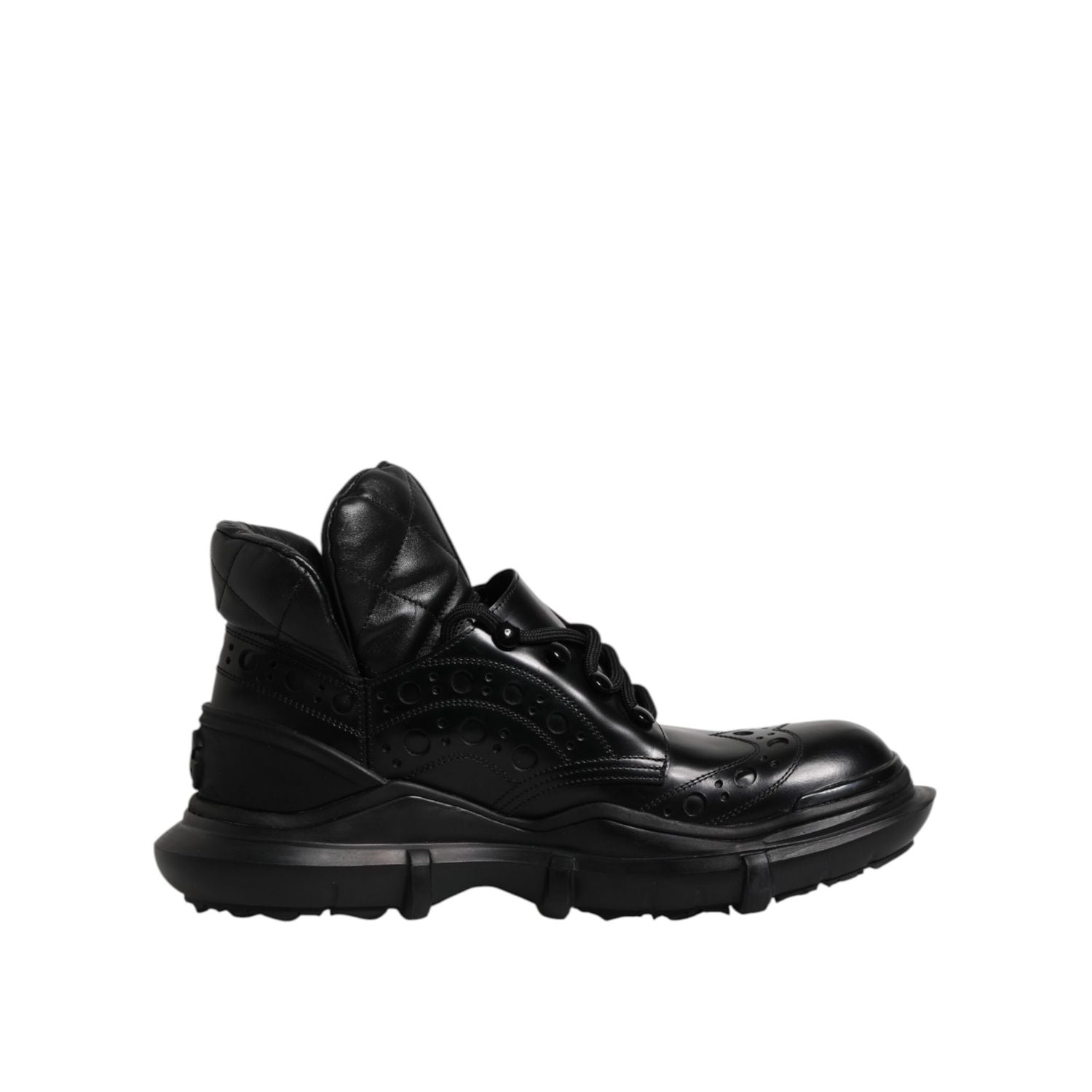 Dolce & Gabbana Black Leather Casual Mens Ankle Boots Shoes