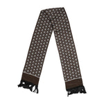 Dolce & Gabbana Brown Skulls Print Fringes Men Foulard Scarf MS7519