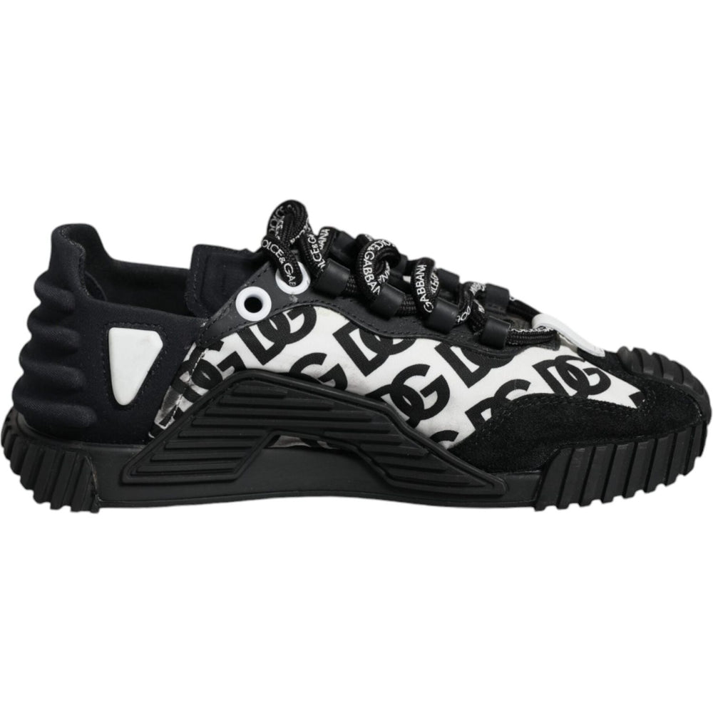 Dolce & Gabbana Black Logo Lace Up Low Top NS1 Sneakers Shoes LA11784-35.5