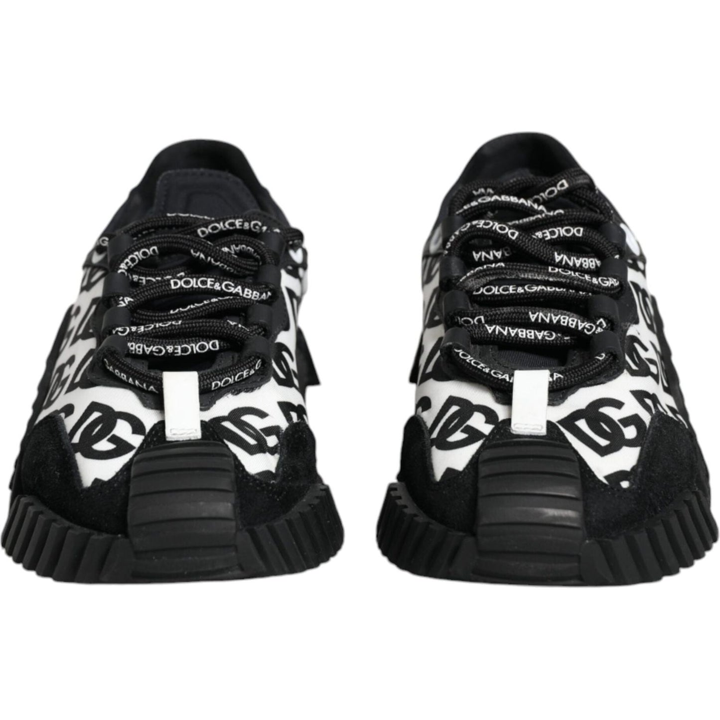 Dolce & Gabbana Black Logo Lace Up Low Top NS1 Sneakers Shoes LA11784-35.5