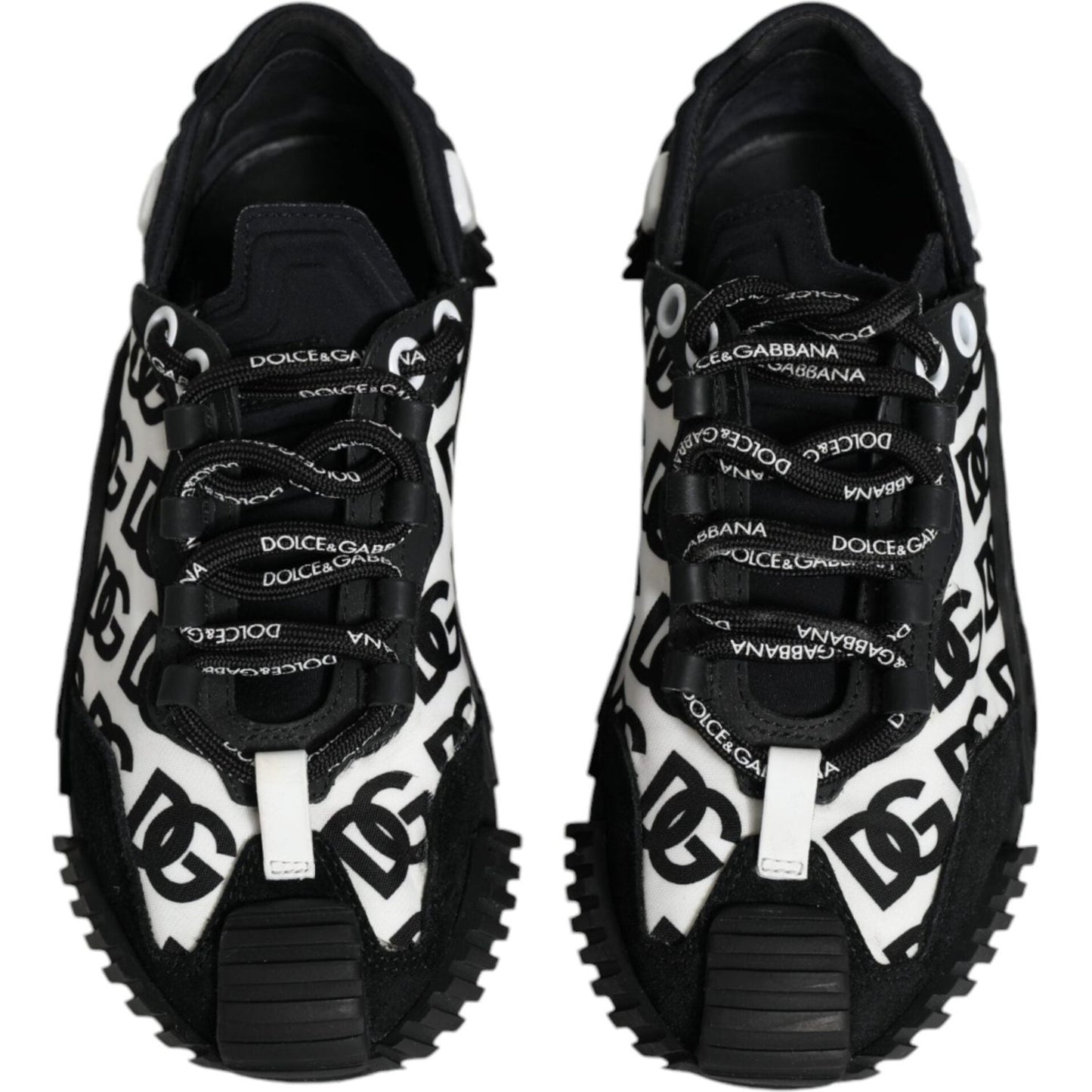 Dolce & Gabbana Black Logo Lace Up Low Top NS1 Sneakers Shoes LA11784-35.5