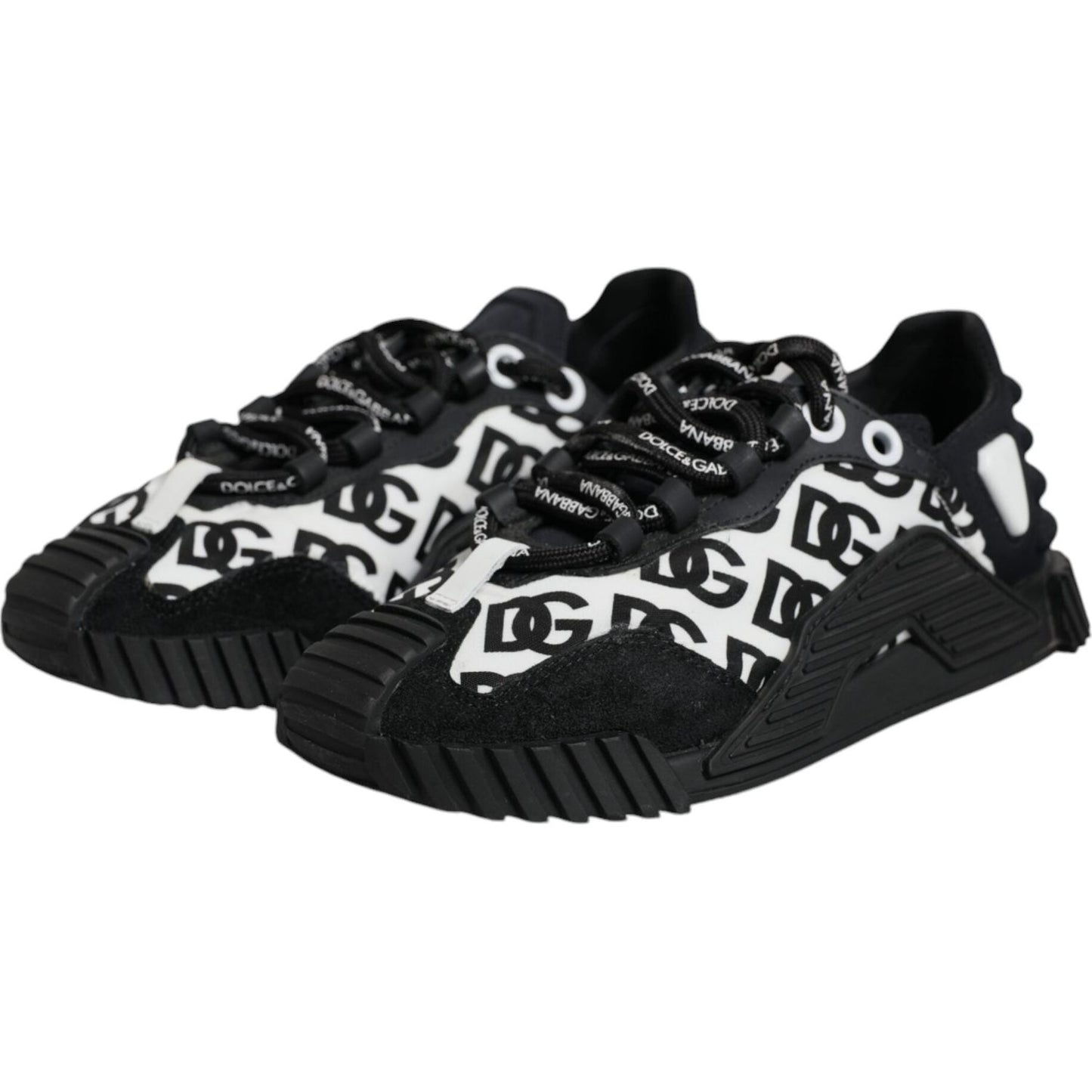 Dolce & Gabbana Black Logo Lace Up Low Top NS1 Sneakers Shoes LA11784-35.5