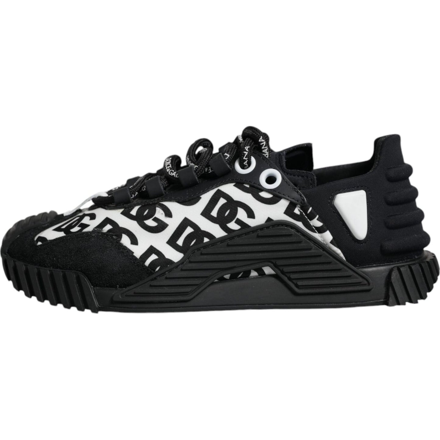 Dolce & Gabbana Black Logo Lace Up Low Top NS1 Sneakers Shoes LA11784-35.5