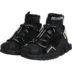 Dolce & Gabbana Black Sorrento Socks Logo Sneakers Shoes LA11943-36.5