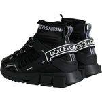 Dolce & Gabbana Black Sorrento Socks Logo Sneakers Shoes LA12166-39.5