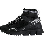 Dolce & Gabbana Black Sorrento Socks Logo Sneakers Shoes LA12166-39.5