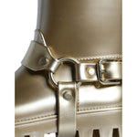 Dolce & Gabbana Metallic Gold Rubber PVC Rain Boots Shoes LA11307-37