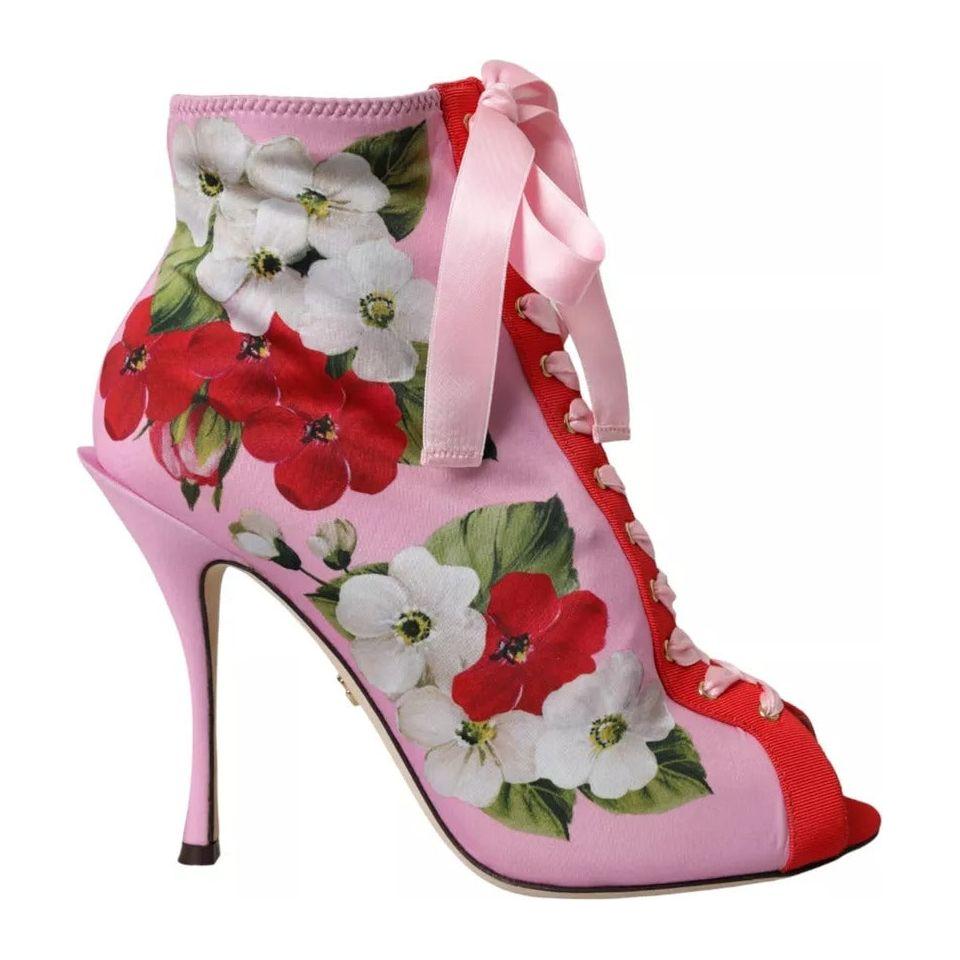Dolce & Gabbana Multicolor Jersey Stretch Boots Open Toes Heels Shoes LA10812-39