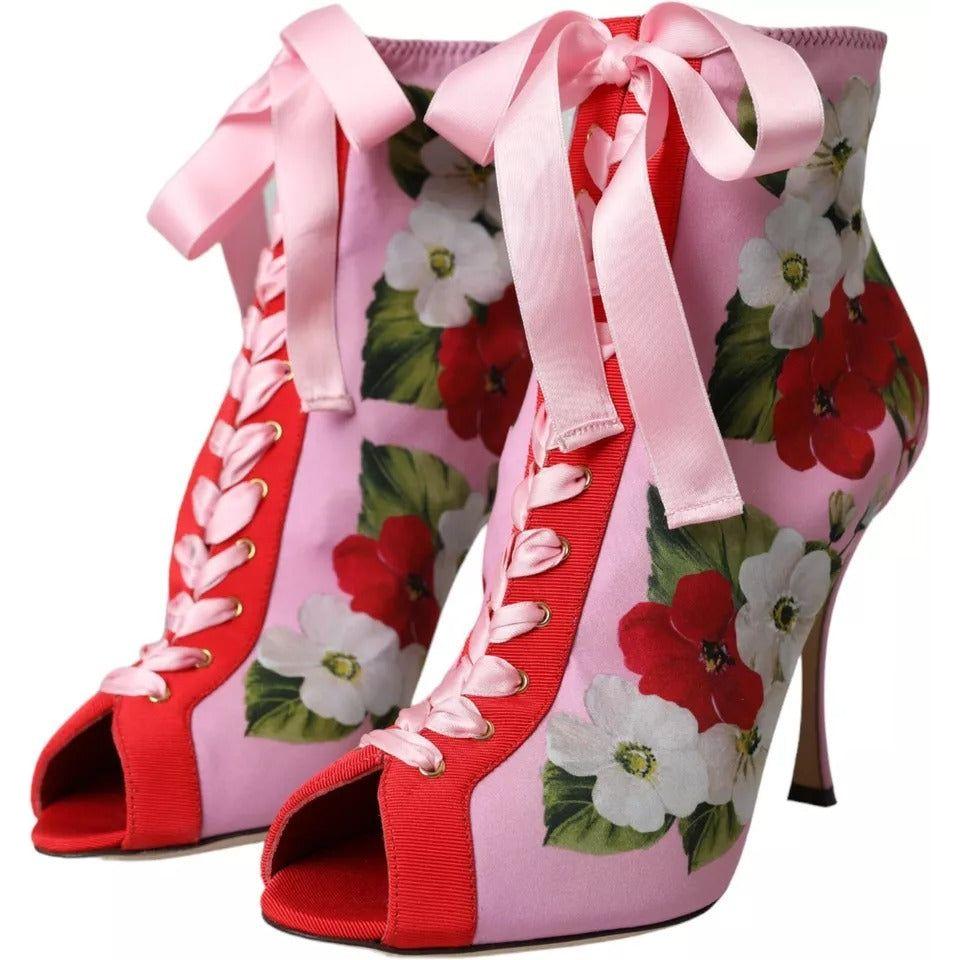 Dolce & Gabbana Multicolor Jersey Stretch Boots Open Toes Heels Shoes LA10812-39