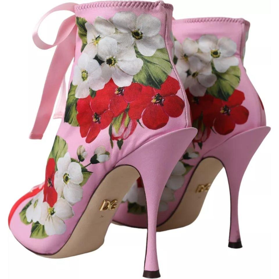 Dolce & Gabbana Multicolor Jersey Stretch Boots Open Toes Heels Shoes LA10812-39