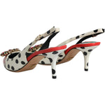 Dolce & Gabbana Multicolor Leather Crystal Heels Slingback Shoes LA12169-36
