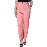Dolce & Gabbana Rose Pink Polyester High Waist Tapered Pants Dolce & Gabbana Dark Salmon