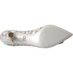 Dolce & Gabbana White Floral Lace DG Crystal Pumps Shoes LA11019-36