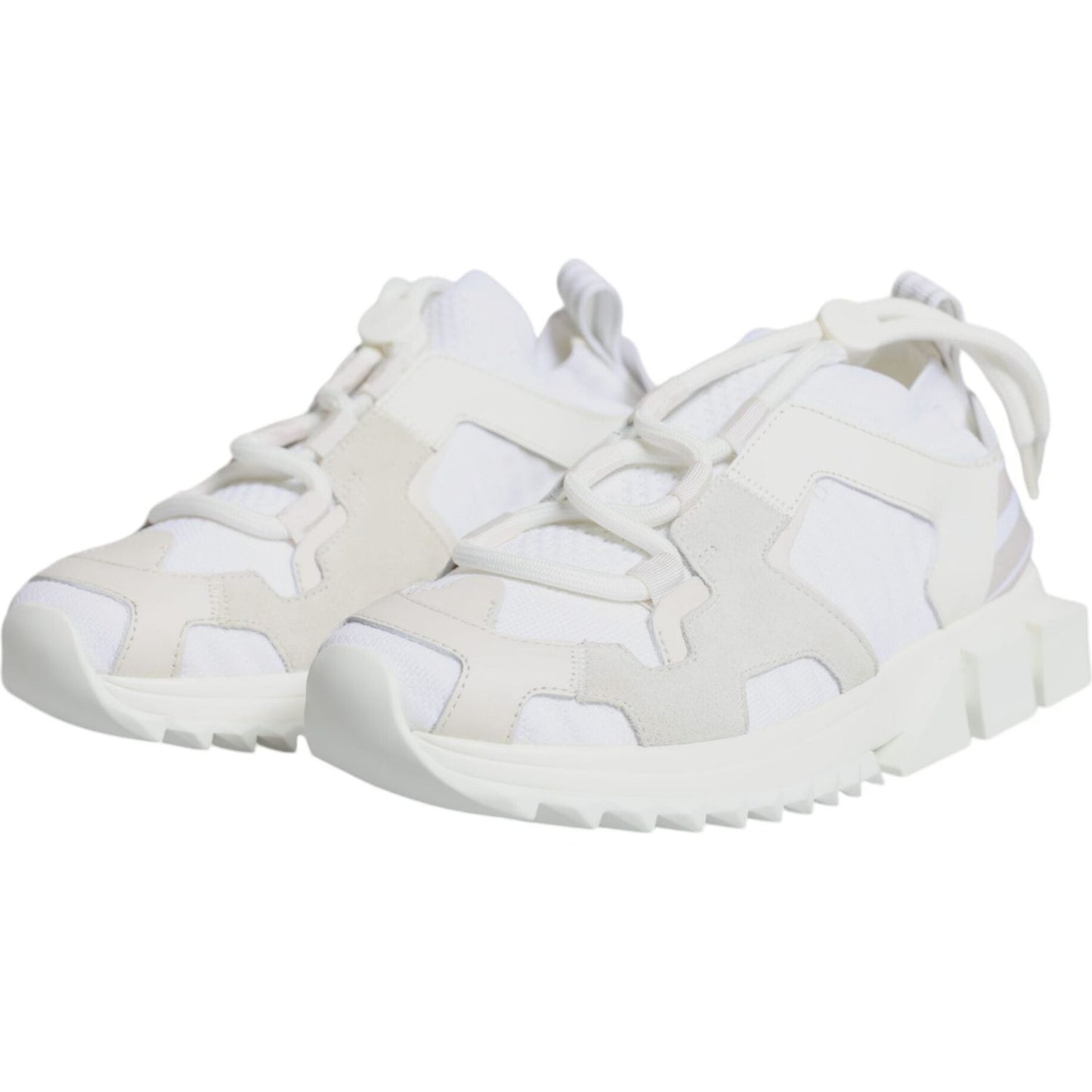 Dolce & Gabbana White Mesh Sorrento Trekking Sneakers Shoes LA11856-38.5