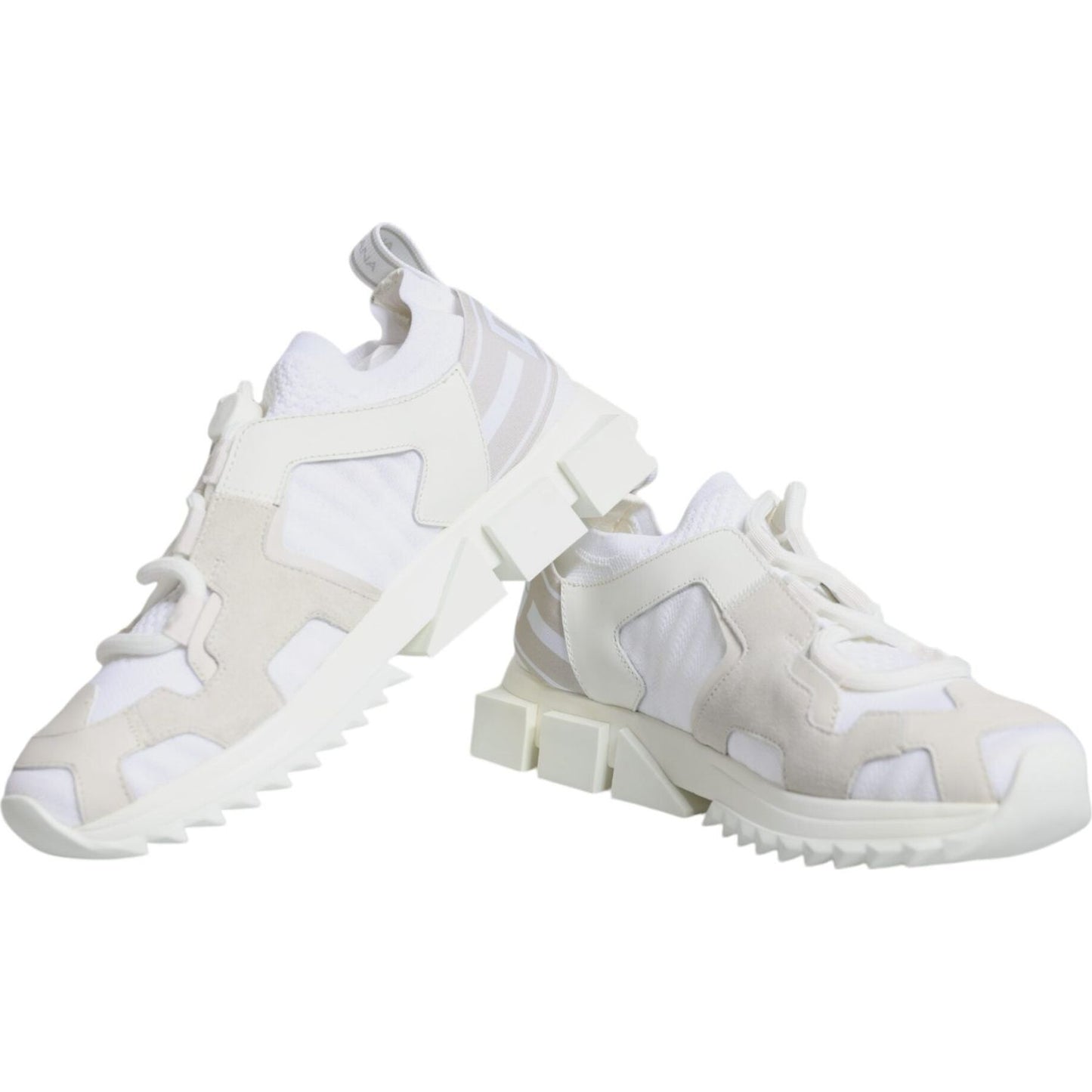 Dolce & Gabbana White Mesh Sorrento Trekking Sneakers Shoes LA11856-38.5