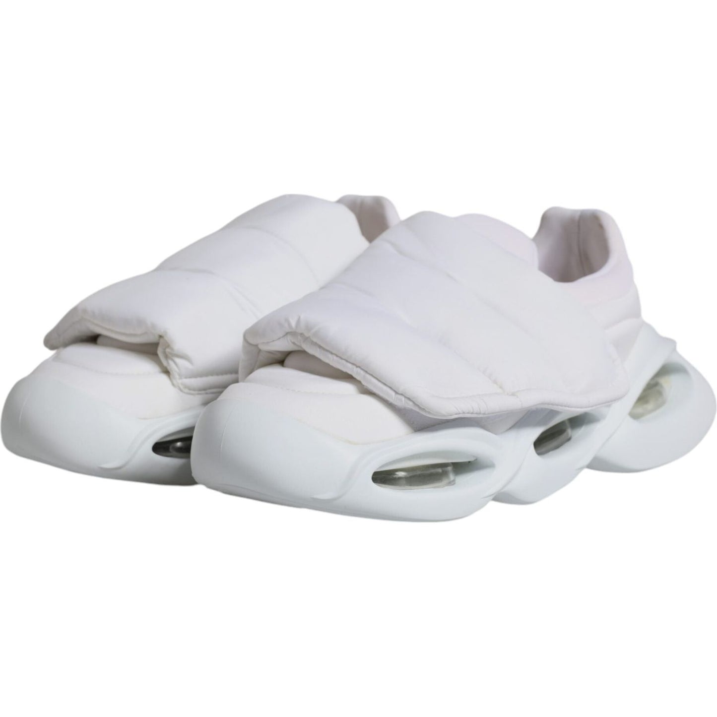 Dolce & Gabbana White Padded Fabric Low Top Sneakers Shoes LA11955-39