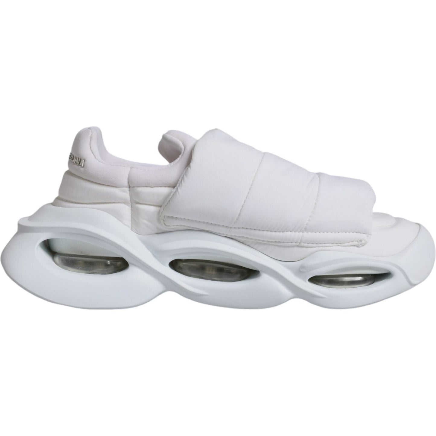 Dolce & Gabbana White Padded Fabric Low Top Sneakers Shoes LA11955-39