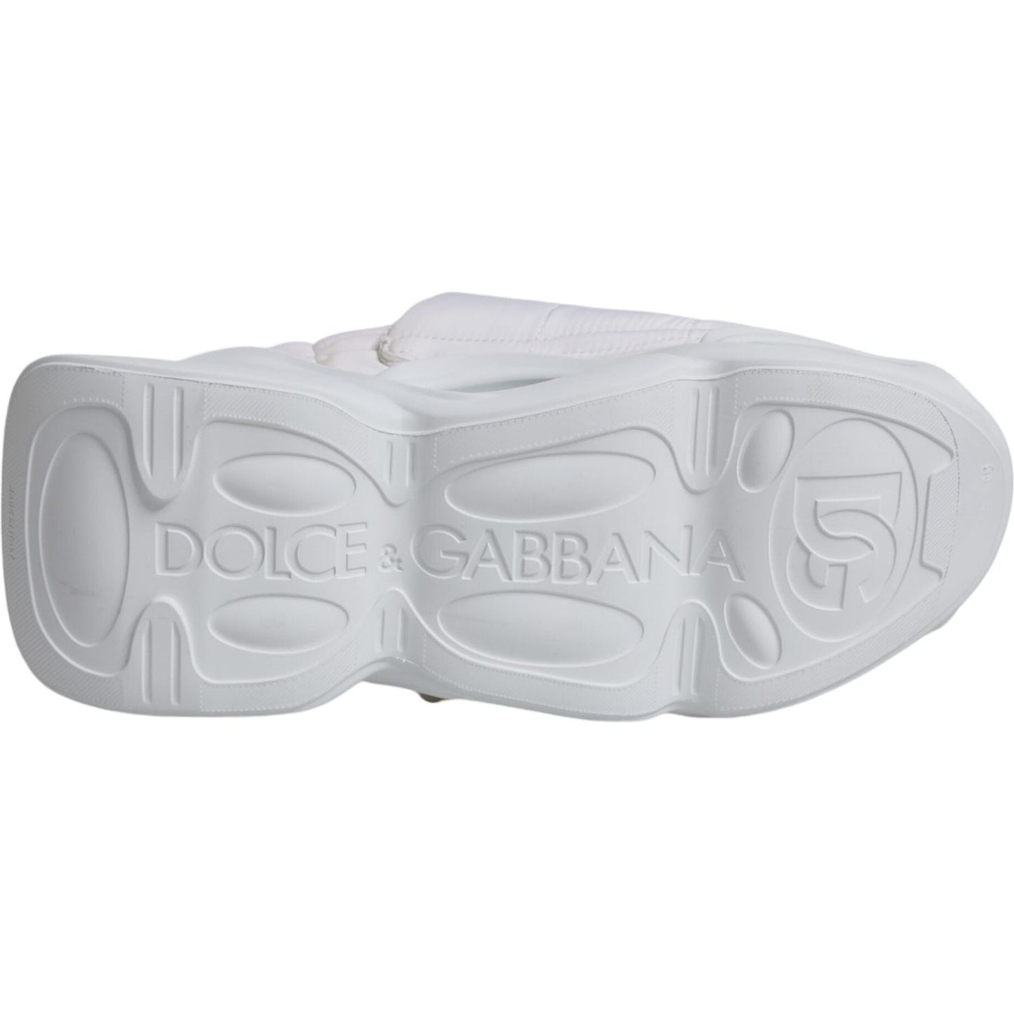 Dolce & Gabbana White Padded Fabric Low Top Sneakers Shoes LA11955-39