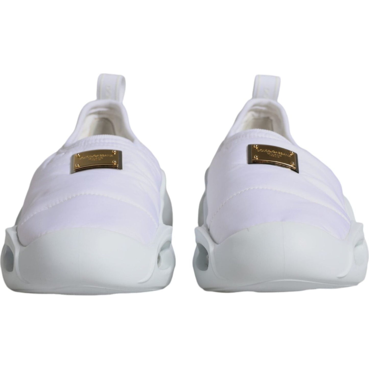 Dolce & Gabbana White Padded Fabric Low Top Sneakers Shoes LA12171-39