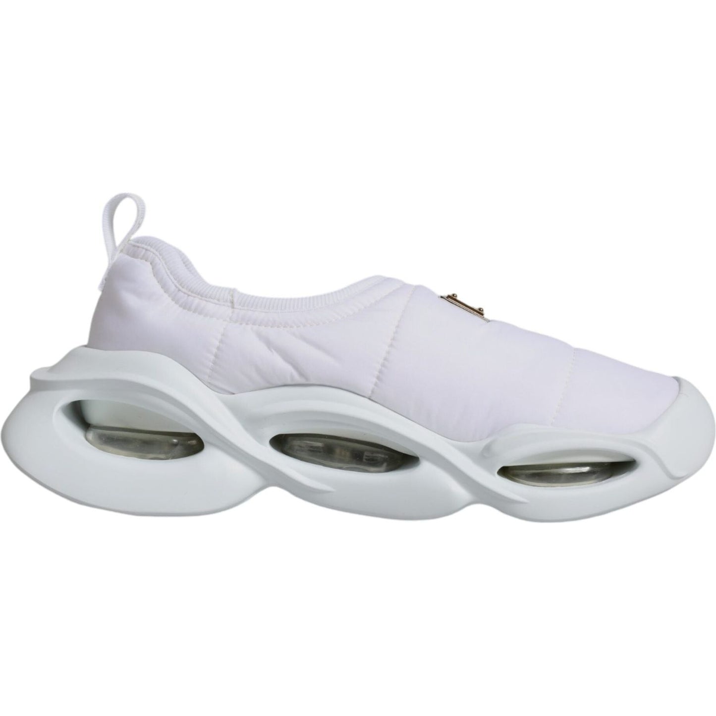 Dolce & Gabbana White Padded Fabric Low Top Sneakers Shoes LA12171-39