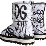 Dolce & Gabbana White Padded Logo Print Mid Calf Boots Shoes LA11477-37