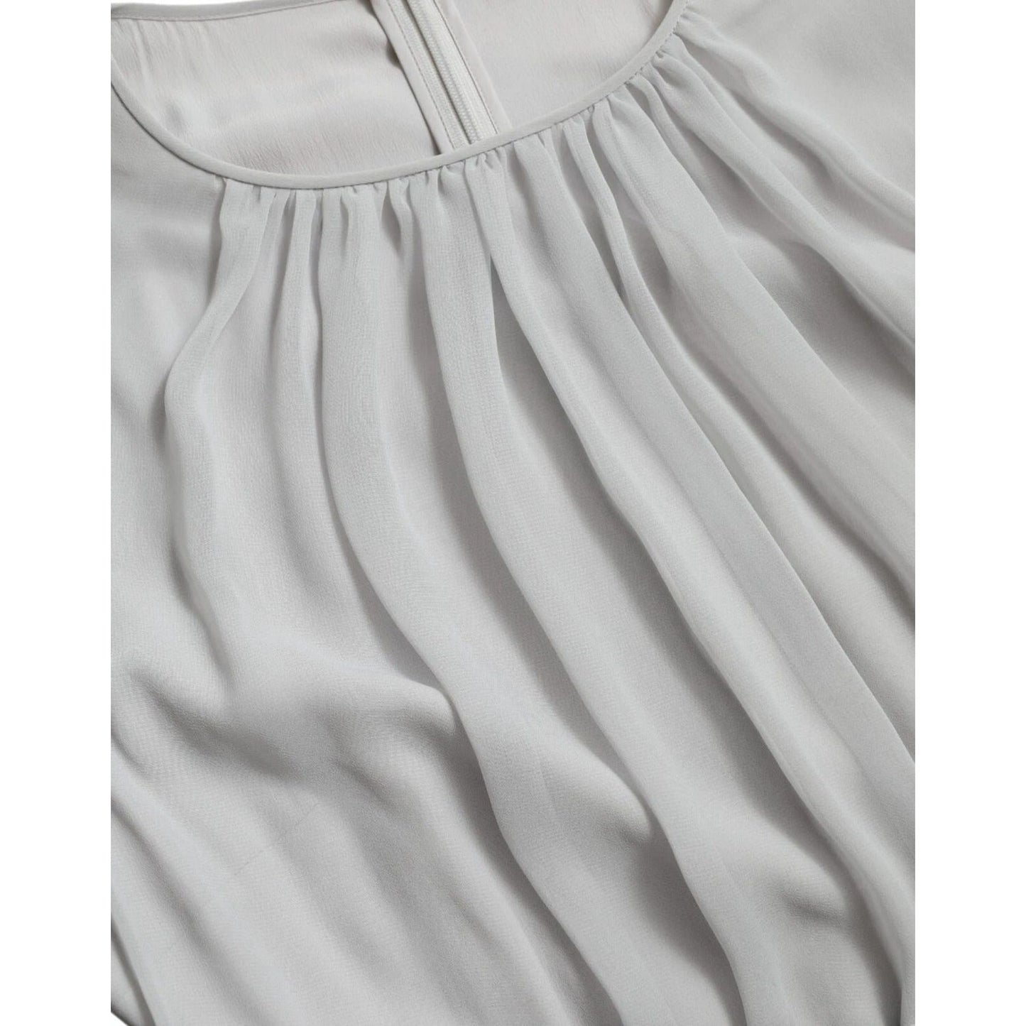 Dolce & Gabbana Light Grey Polyester Pleated Long Maxi Dress DR281072-40