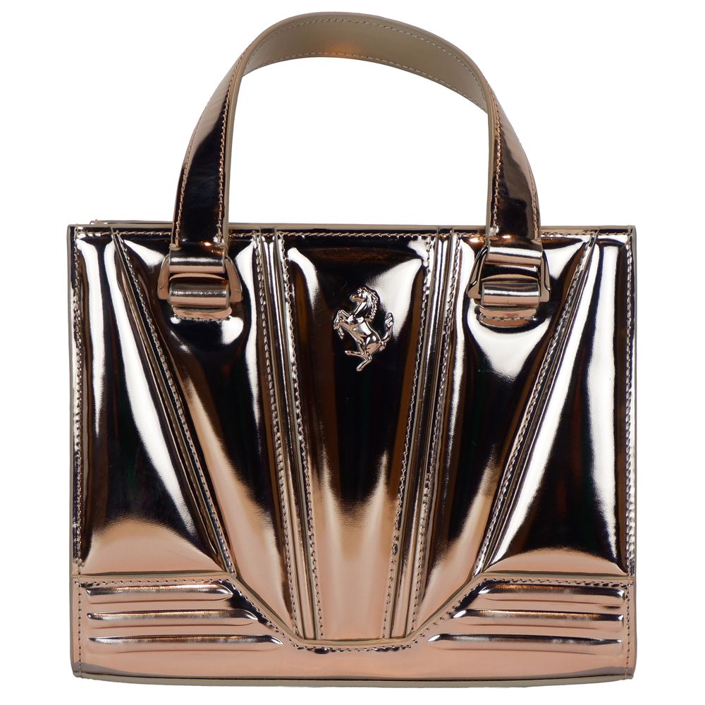 Ferrari Gray Leather Handbag