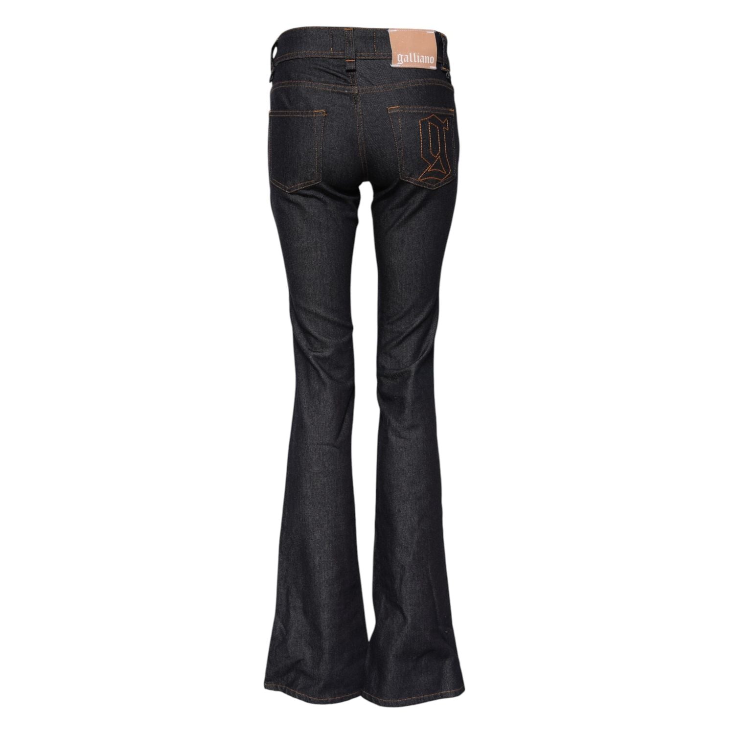 John Galliano Blue Mid Waist Cotton Wide Leg Denim Jeans