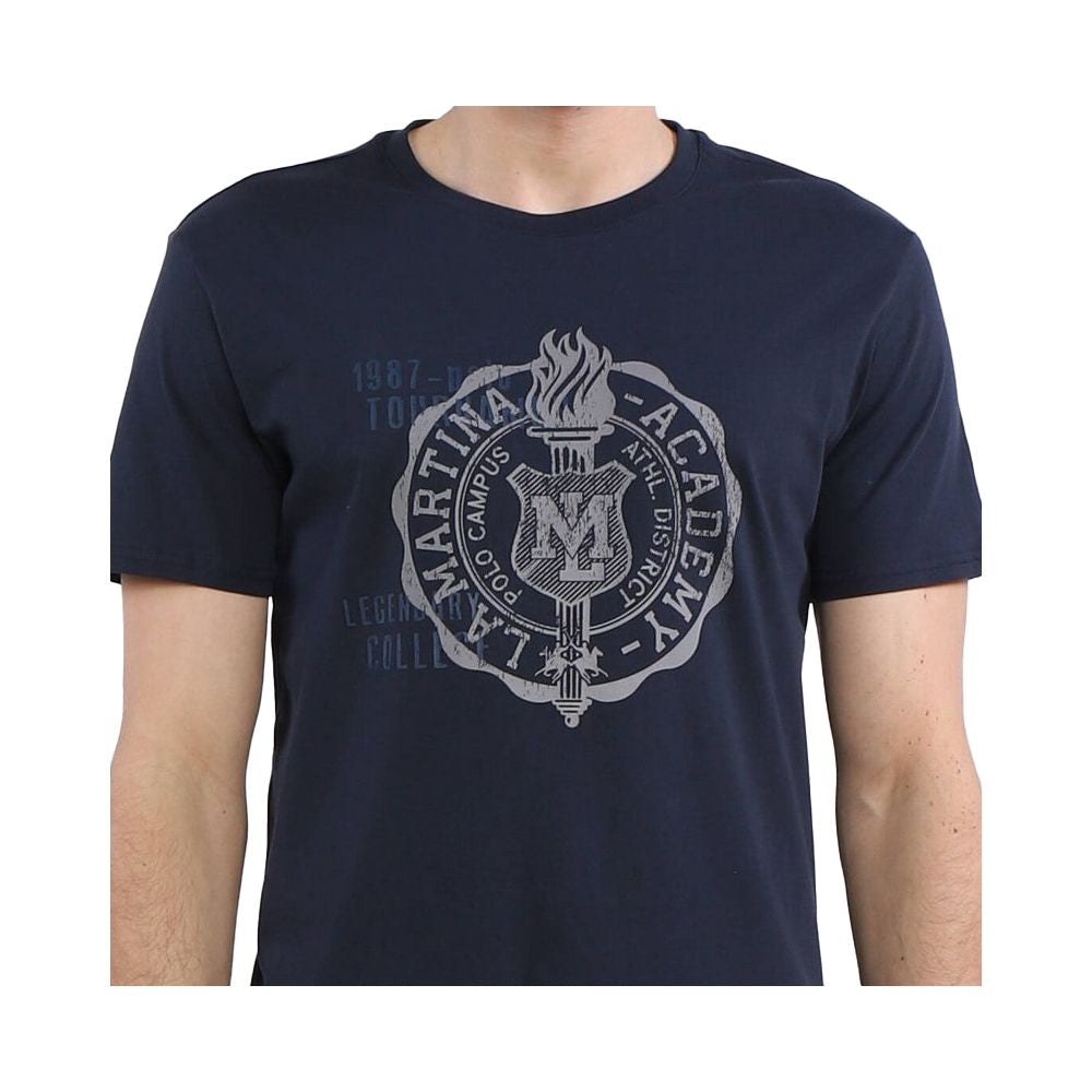 La Martina Blue Cotton T-Shirt