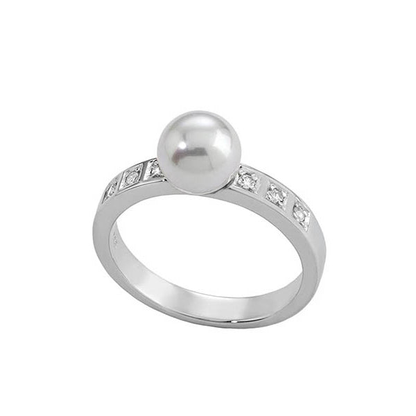 MAJORICA JEWELRY Mod. 12563.01.2.915.010.1 elegant pearl and diamond ring