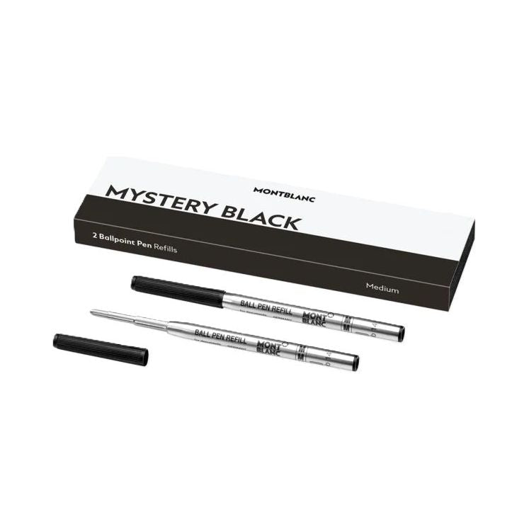 MONTBLANC Mod. MISTERY BLACK - BALLPOINT PEN REFILLS - MEDIUM - 2 PCS MB128211