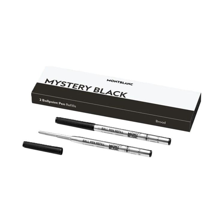 MONTBLANC Mod. MISTERY BLACK - BALLPOINT PEN REFILLS - BROAD -2 PCS MB128212