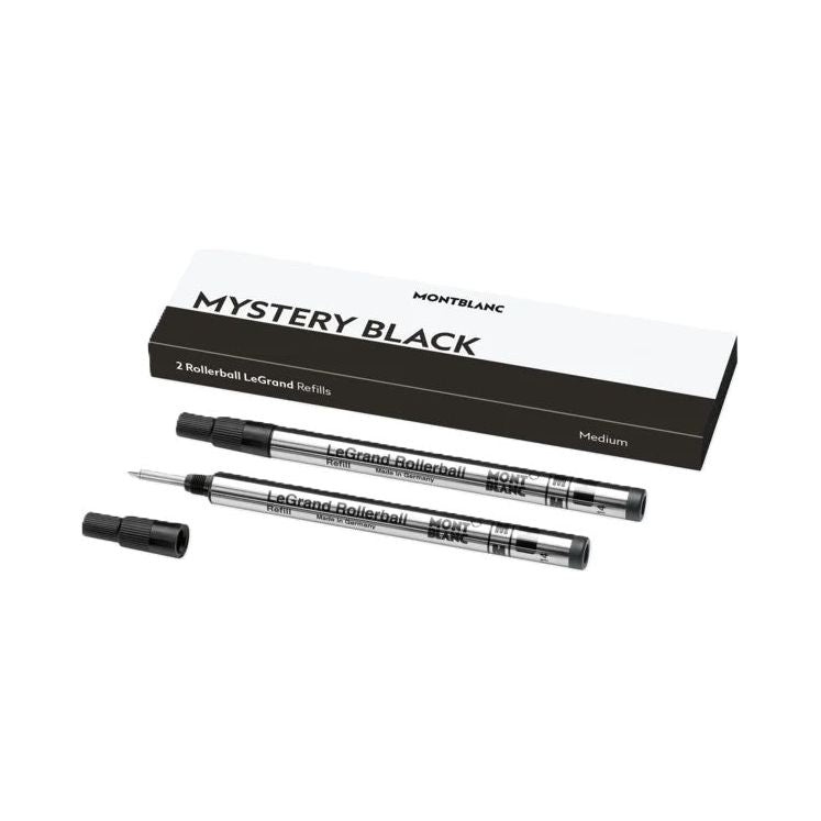 MONTBLANC Mod. MISTERY BLACK - REFILLS ROLLER BALL PEN - MEDIUM - 2PCS MB128225