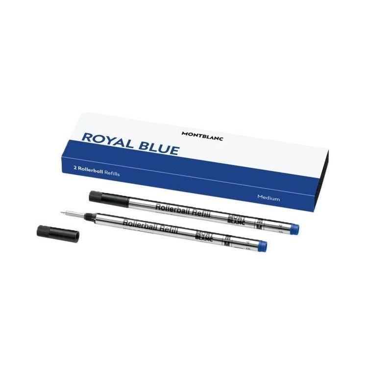 MONTBLANC Mod. ROYAL BLUE - REFILLS ROLLER BALL PEN - MEDIUM - 2 PCS MB128233