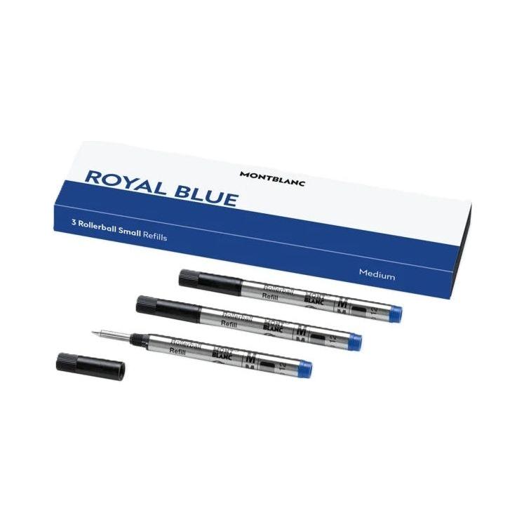MONTBLANC Mod. ROYAL BLUE - REFILLS ROLLER BALL PEN - SMALL - 3 PCS MB128241