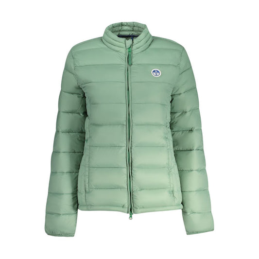 North Sails Green Polyamide Jackets & Coat with logo, long sleeves, zipper, and four external pockets