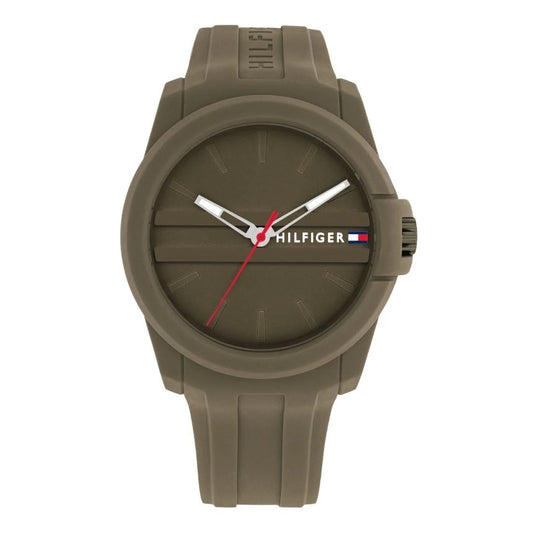 TOMMY HILFIGER Mod. 1710599 men's quartz watch with 44 mm case and water resistance up to 5 ATM, featuring a durable mineral dial.