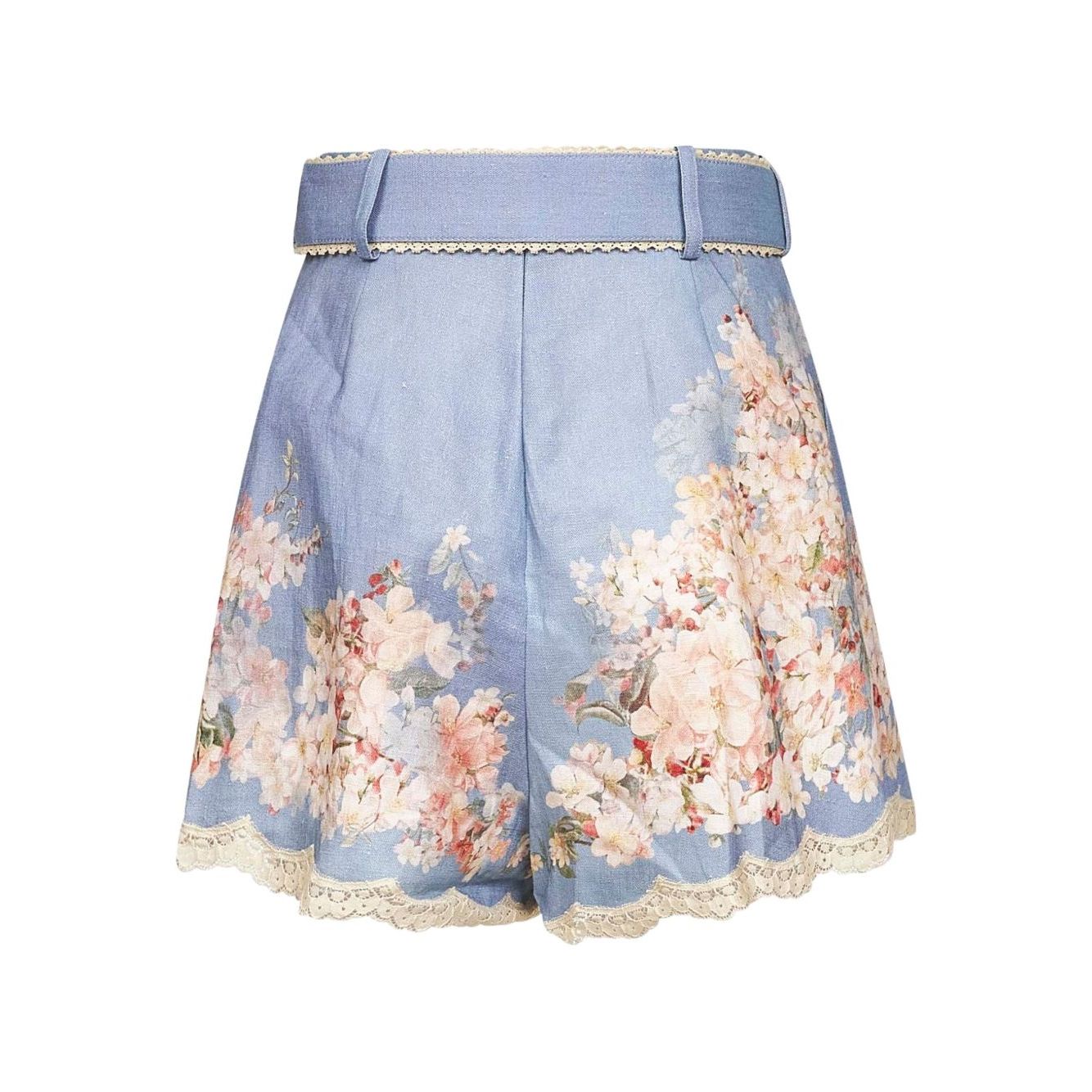 Zimmermann Floral-print belted shorts