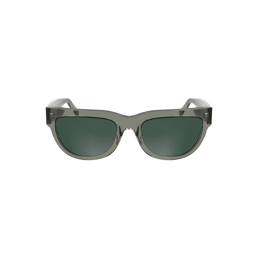 Calvin Klein brown acetate women's sunglasses with square lens and smoke tint, offering stylish sun protection and durability.