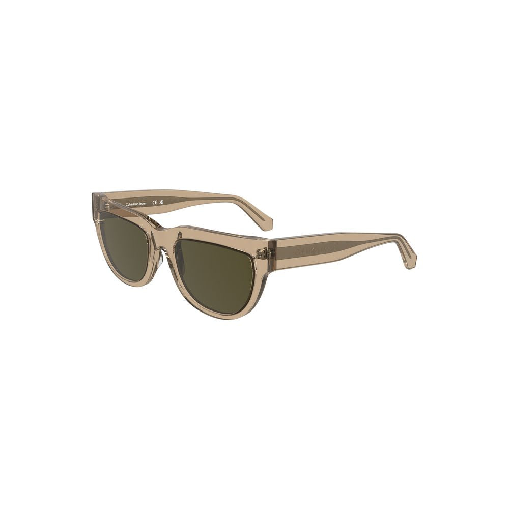 Calvin Klein Brown Acetate Women Sunglasses with square lenses, sleek and sophisticated, perfect for stylish sun protection.