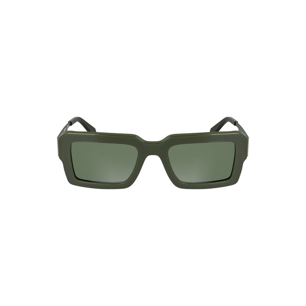 Calvin Klein green acetate women's sunglasses with bold rectangular lenses enhancing your fashion statement and eye protection.