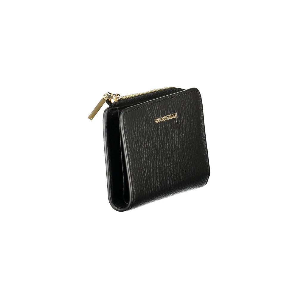 Coccinelle Black Leather Women's Wallet with Zip Closure, Elegant and Functional Design