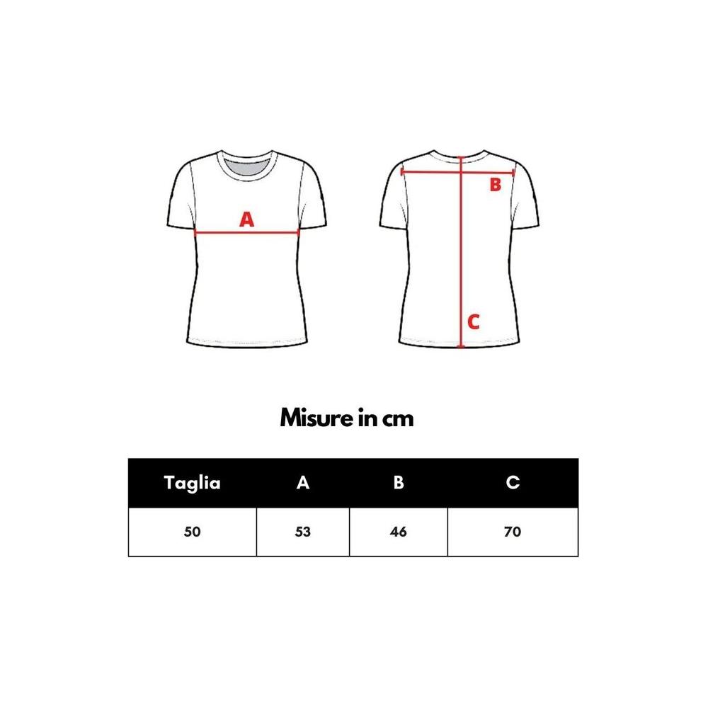 Polo shirt sizing chart in cm showing measurements A, B, and C for a Corneliani blue cotton polo, including chest, length, and sleeve size.