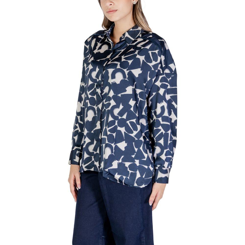 ICHI Blue Polyester Shirt