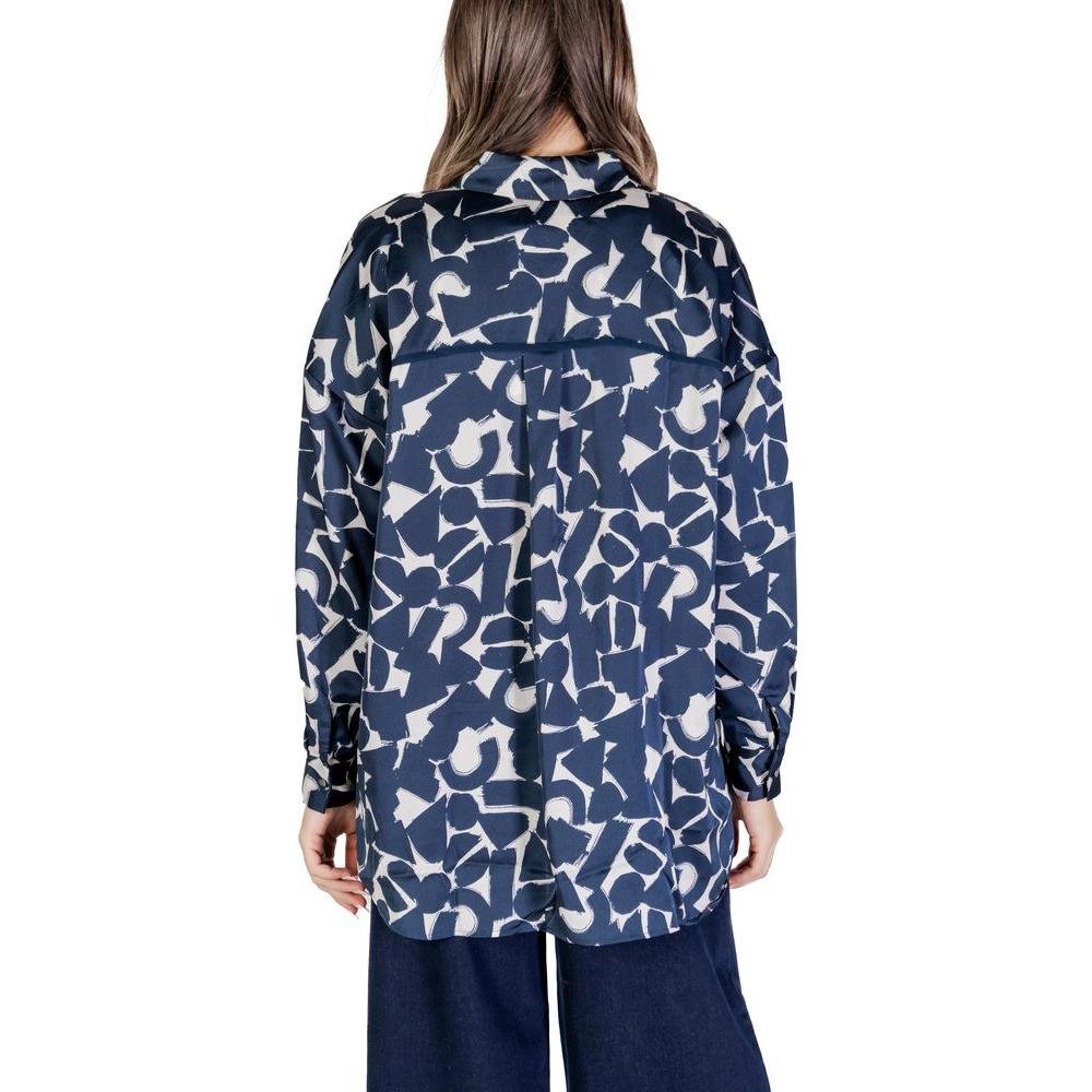 ICHI Blue Polyester Shirt