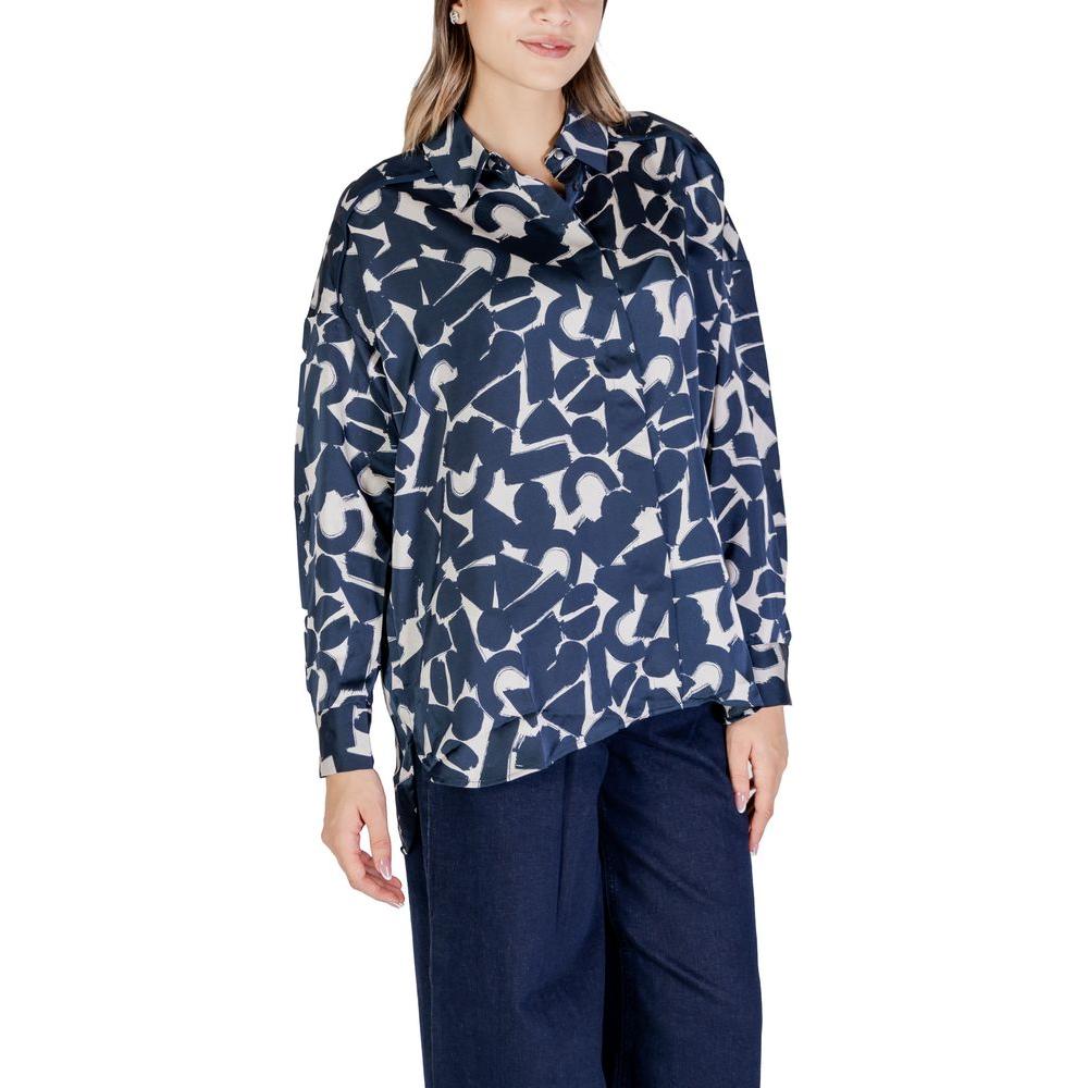 ICHI Blue Polyester Shirt