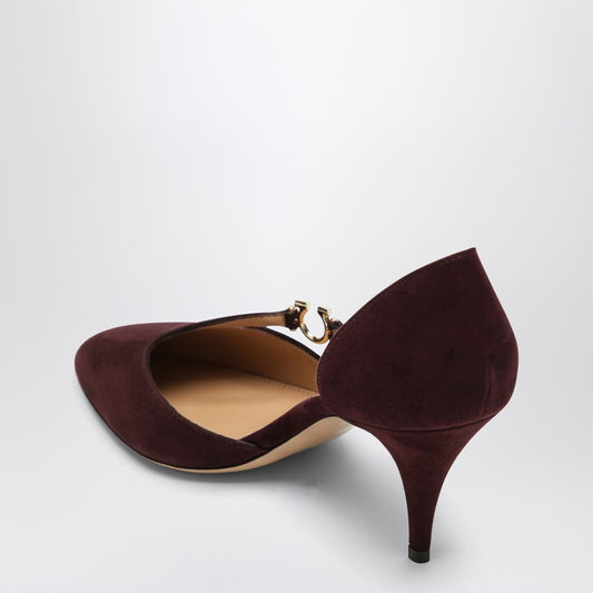Ferragamo Pumps with Gancini detail Dark Barolo 07849381CSUE/R_FERRA-DB_601